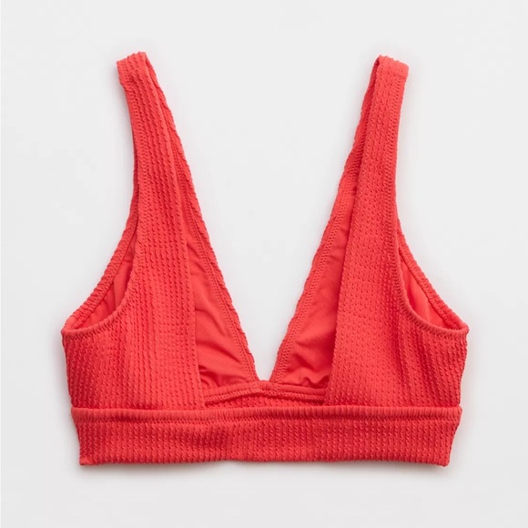 NWT Aerie Crinkle Longline Plunge Triangle Bikini Top - Picture 4 of 9